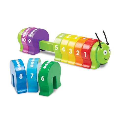 Melissa Doug Counting Caterpillar - Classic Wooden Toy With 10 Colorful Numbered Segments