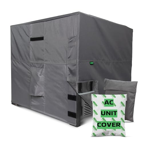 AC Cover for Outside Unit V2.0 suits Outdoor Air Conditioner Central HVAC Condenser Units Heavy Duty Marine Grade 600D Solution Dyed Fabric with Fade Resistant UV Protection