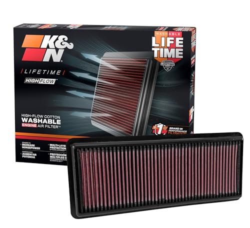 KN Engine Air Filter: Increase Power Acceleration, Washable, Premium, Replacement Car Air Filter: Compatible with 2015-2019 Mazda/Fiat L4 MX-5 Miata, Mx-5, MX-5 IV, Roadster, 124 Spider, 33-5040