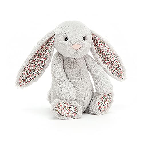 Jellycat Blossom Silver Bunny Stuffed Animal, Medium 12 inches Rabbit and Bunny Plush Toy Classic Children's Gift