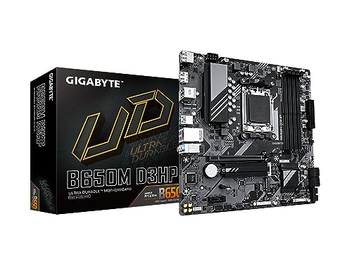 GIGABYTE B650M D3HP AM5/ LGA 1718/ AMD/ B650/ Micro ATX/ 5-Year Warranty/ DDR5/ 2X PCIe 4.0 M.2/ PCIe 4.0/ USB 3.2 Gen2 Type-C/ 2.5GbE LAN/Motherboard