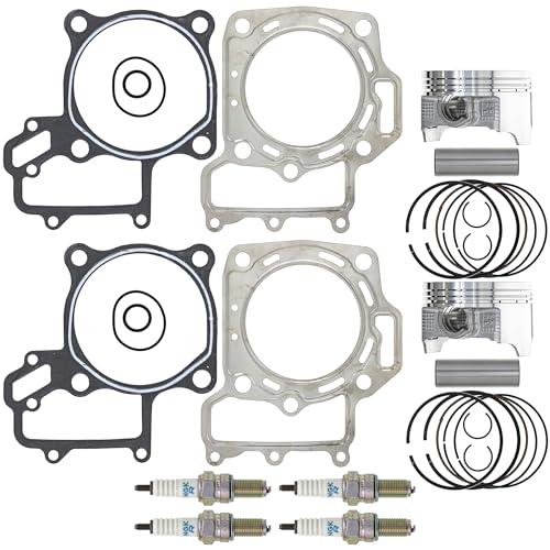 NICHE Stock Piston Gasket Spark Plug Kit for Kawasaki KFX700 Prairie 700 13001-1658 11060-1965 11004-0050