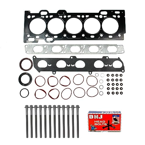 DNJ HGB4504 Cylinder Head Gasket Set with Head Bolt Kit for 2004-2015 Volvo S40 2.5L L5 2521cc 20V DOHC