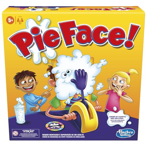 Hasbro Gaming Pie Face Game Whipped Cream Family Board Game for Kids Ages 5 and Up for 2 or More Players Funny Preschool Games Kids Gifts