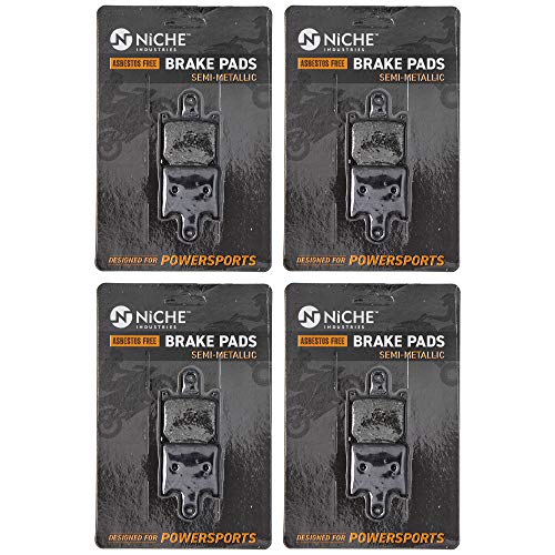 NICHE Brake Pad Set for Kawasaki Ninja ZX6R ZX14R Z1000 Concours 14 43082-0122 Front Semi-Metallic 4 Pack