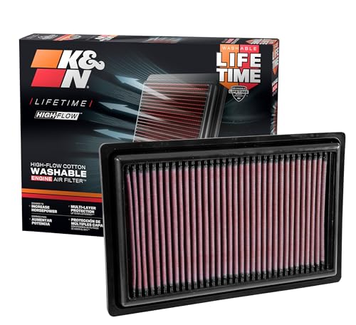 KN High-Flow Original Lifetime Engine Air Filter: Increase Power Acceleration, Washable, Premium, Replacement Car Air Filter: Compatible with 2013-2019 Mercedes E300 and more select models33-3034