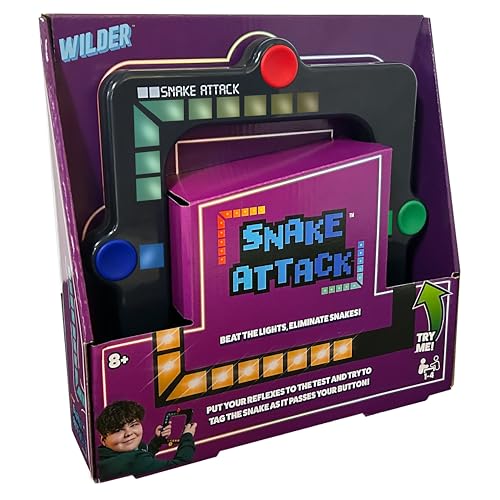 Snake Attack Electronic Handheld Game Solo and Multiplayer Reflex Game for Kids Ages 8+