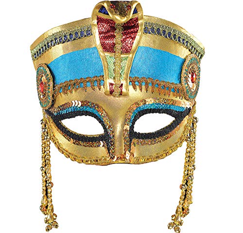 Stunning Multicolor Egyptian Mask Costume Accessory - One Size - Perfect for Parties Events - 1 Pc.