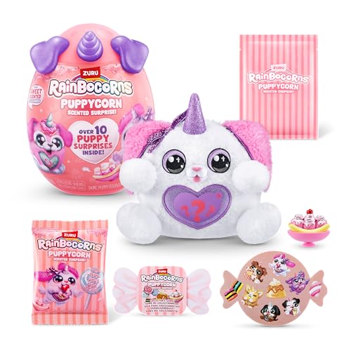 Rainbocorns Puppycorn Poodle Scent Surprise - Surprise Unboxing Soft Toy, Scented Puppy Plush for Girls by ZURU