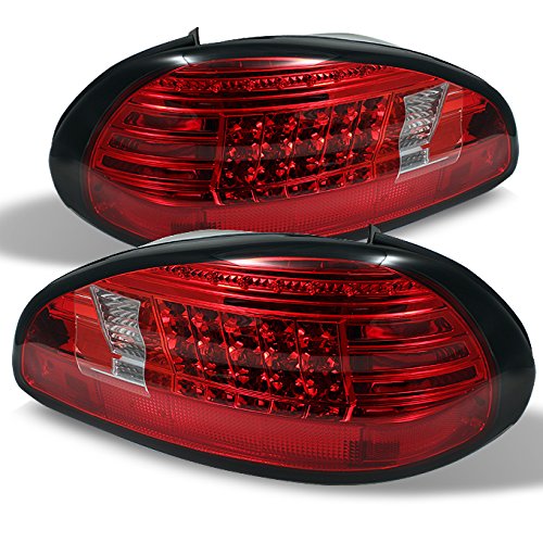 AKKON - For 97-03 Pontiac Grand Prix Red Clear Rear LED Tail Lights Brake Lamps Replacement Pair Left + Right