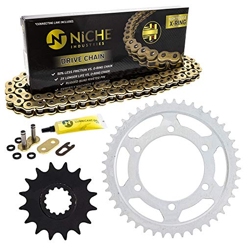 NICHE Drive Sprocket Chain Combo for Yamaha MT-09 FZ09 XSR900 Front 16 Rear 45 Tooth 525VM-X X-Ring 110 Links