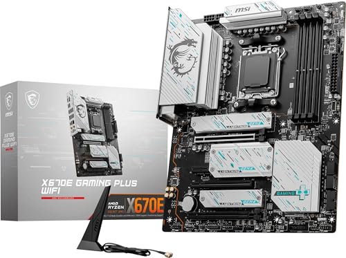 MSI X670E GAMING PLUS WIFI Gaming Motherboard AMD Ryzen 9000/8000/7000 Series Processors, AM5, DDR5, PCIe 5.0, SATA 6Gb/s, M.2 slots, USB 3.2 Gen 2, Wi-Fi 6E, Bluetooth 5.3, 2.5Gbps LAN, HDMI/DP,ATX