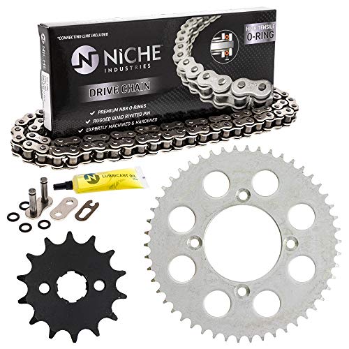 NICHE Drive Sprocket Chain Combo for Honda XR100R CRF100F Front 14 Rear 50 Tooth 428V O-Ring 118 Links