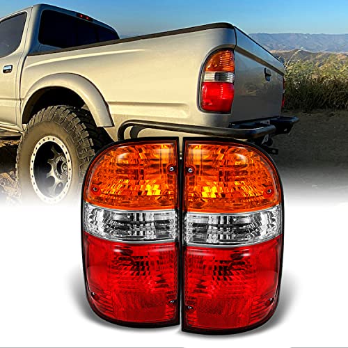 AKKON - For Toyota Tacoma Truck Red Amber Tail Lights Brake Lamps Driver Left + Passenger Right Replacement Pair