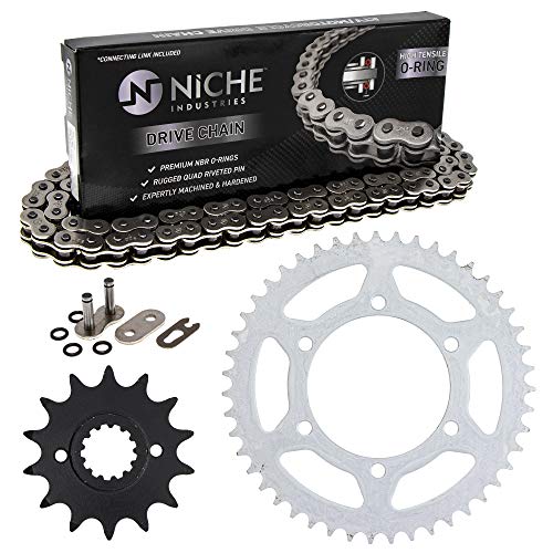 NICHE Drive Sprocket Chain Combo for Kawasaki ZZR250 Front 14 Rear 47 Tooth 520V O-Ring 108 Links