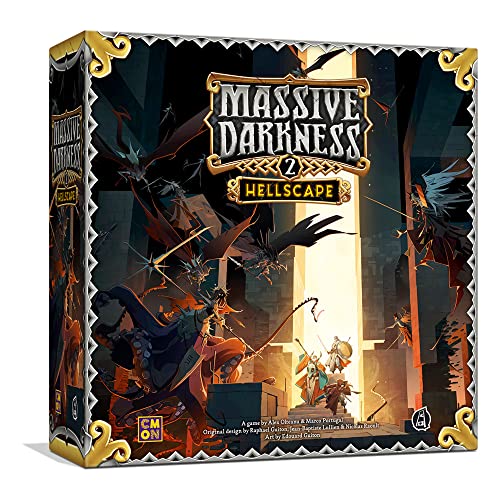 CMON Massive Darkness 2 Hellscape Board Game Tabletop Miniatures Game Cooperative Strategy Game for Adults and Teens Ages 14+ 1-6 Players Average Playtime 60 Minutes Made by CMON