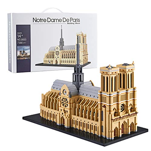 LUKHANG Big Architecture Model Kits Notre Dame Micro Blocks 7380 Pieces Paris Building Kit Impressive Detail Challenging Build Lower Price Sturdy StructureGift for Kids and Adults