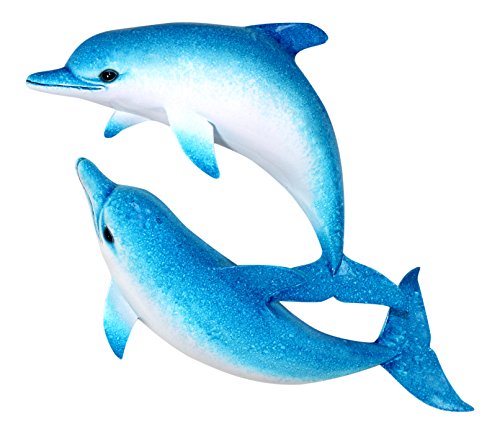 Charlotte International Swimming Blue Double Dolphins Wall Decor 18 Inch Plaque