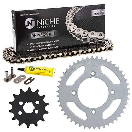 NICHE Drive Sprocket Chain Combo for Honda XR80R CRF80F Front 14 Rear 46 Tooth 420HZ Standard 110 Links