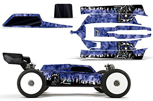 AMR Racing RC Graphics kit Sticker Decal Compatible with Losi 8IGHT-E 3.0 TLR04002 - Reaper Blue