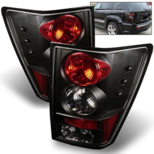 AKKON - For 05-06 Jeep Grand Cherokee SUV Black Bezel Rear Tail Lights Brake Lamps Replacement Pair