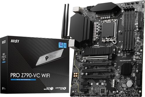 MSI PRO Z790-VC WiFi ProSeries Motherboard Support 14th/13th/12th Gen Intel Processors, LGA 1700, DDR5, PCIe 5.0, M.2 Slots, 2.5Gbps LAN, USB 3.2 Gen2, HDMI/DP, Wi-Fi 7, Bluetooth 5.4, ATX