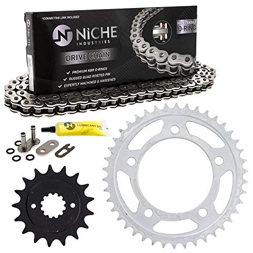 NICHE Drive Sprocket Chain Combo for Honda Shadow Spirit 750 Front 17 Rear 42 Tooth 525V O-Ring 122 Links