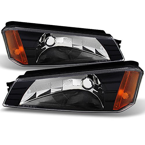 AKKON - For Chevy Avalanche Body Cladding Model Black Bezel Bumper Turn Signal Light Lamps Replacement Pair