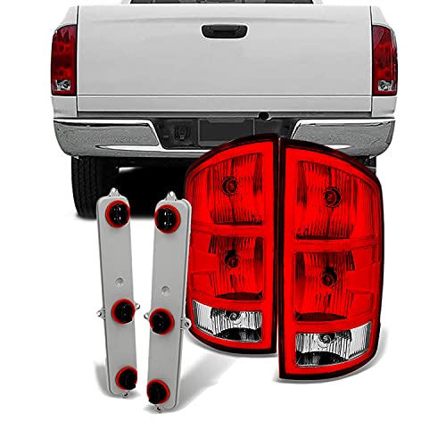 AKKON - For Dodge Ram 1500 2500 3500 Pickup Truck Red Clear Tail Lights Replacement With Circuit Board Pair