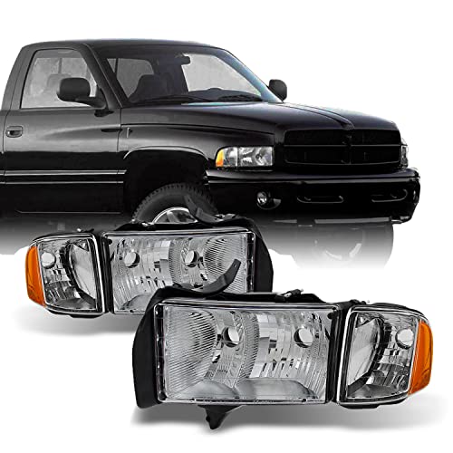 AKKON - For Dodge Ram 1500 2500 3500 Pickup Truck Sport Package Clear Headlights Head Lamps Replacement Pair Set