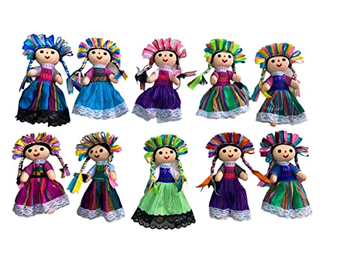 Mexican RAG Doll, 10 Piece Set, Handmade Doll, MUNECA LELE, LELE Doll, MUNECA LELE, Maria Doll, Made in MEXCO, Hand Made, Medium