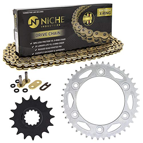 NICHE Drive Sprocket Chain Combo for Honda CBR600RR Front 16 Rear 42 Tooth 520V-X X-Ring 112 Links