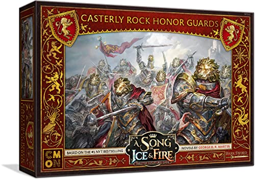 CMON A Song of Ice and Fire Tabletop Miniatures Game Casterly Rock Honor Guards Unit Box - Elite Protectors for Epic Battles! Strategy Game, Ages 14+, 2+ Players, 45-60 Minute Playtime, Made