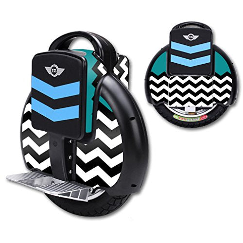 MightySkins Skin Compatible with TG-F3 Self Balancing one Wheel Electric Unicycle Scooter wrap Cover Sticker Teal Chevron