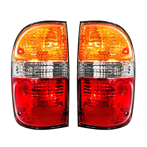 Rongxu Auto Toyota Tacoma Tail Lights Assembly Compatible with 2001 2002 2003 2004, Passenger and Driver Side Brake Lights Rear Lamps, Right and Left