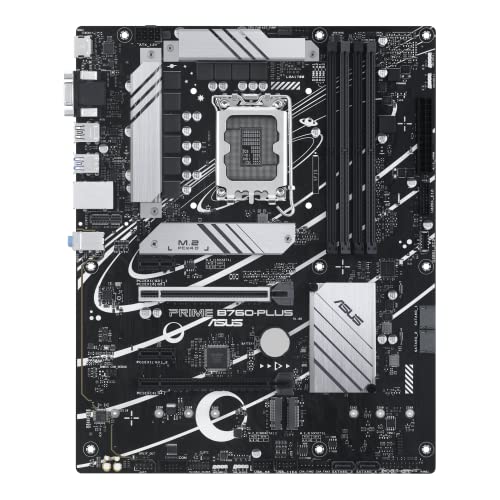 ASUS Prime B760-PLUS Intel B76013th and 12th Gen LGA1700 ATX Motherboard PCIe 5.0,DDR5,3X PCIe 4.0 M.2 Slots,2.5Gb LAN, DP,HDMI,USB 3.2 Gen 2x2 Type-C,Front USB 3.2 Gen 1 Type-C,Thunderbolt USB4