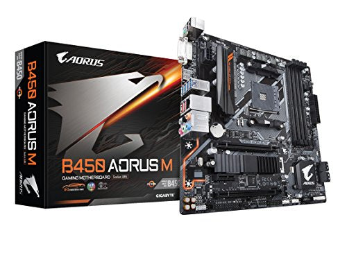 GIGABYTE B450 AORUS M AMD Ryzen AM4/Micro ATX/M.2 Thermal Guard/HDMI/DVI/USB 3.1 Gen 2/DDR4/Motherboard