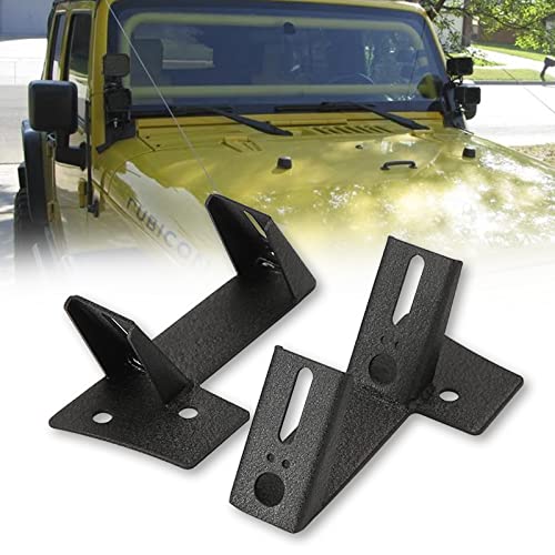 AUXMART Dual A-Pillar Mounting Brackets for LED Light Bar Work Lights for 2007 2008 2009 2010 2011 2012 2013 2014 2015 2016 2017 Jeep Wrangler JK/JKU 2DR 4DR 1 Pair,Black