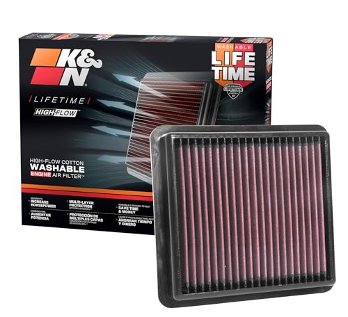 KN Engine Air Filter: Reusable, Clean Every 75,000 Miles, Washable, Premium, Replacement Car Air Filter: Compatible with 2018-2022 Honda Accord 2.0L, 33-5074