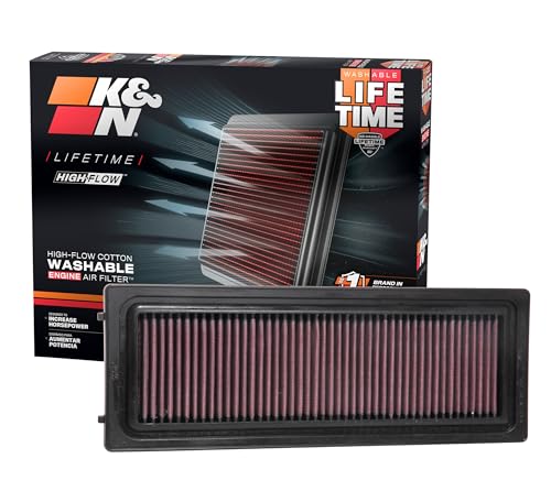 KN Engine Air Filter: Increase Power Acceleration, Washable, Premium, Replacement Car Air Filter: Compatible with 2016-2019 ALFA ROMEO Giulia, Stelvio, 33-3071