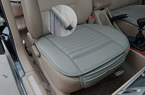 EDEALYN Auto Interior Accessories Styling PU Leather Car Seat Cover Pad Seat Cushion Mat Protective Cover for Car/Office Chair,Universal Seatpad Gray