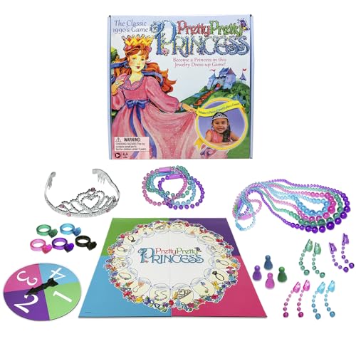 Pretty, Pretty, Princess with 1990's Artwork by Winning Moves Games USA, a Delightful Jewelry Dress-Up Game for 2-4 Players, Ages 5 and Up 1222