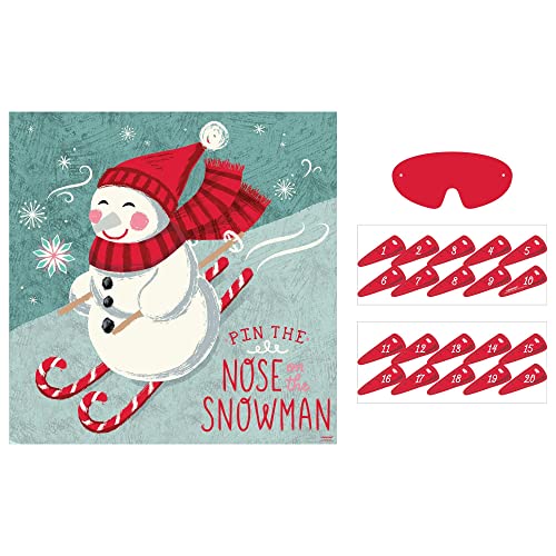 Multicolor Peppermint Twist Pin the Nose on the Snowman Pack of 4 - Fun Interactive Festive Activity for All Ages - Uniquely Entertaining Perfect for Holiday Gatherings