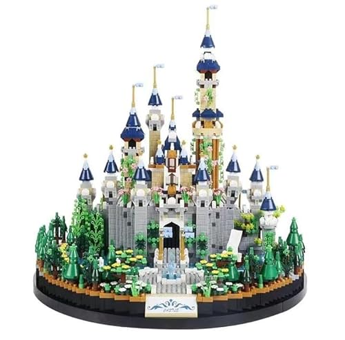 DOLBLOCK Magic Princess Blue Castle Micro Building Blocks for Women and Girls Architecture and Collection Model Set Creative Display Gift for Adults and Kids Ages 14+ 3600 PCS