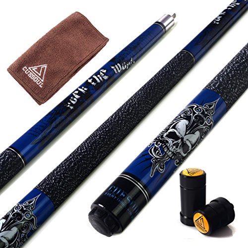 CUESOUL Rockin Series 58" 21oz Maple Pool Cue Stick Set with Joint Protector/Shaft Protector and Cue Towel G405