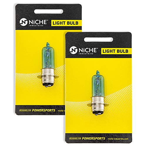 NICHE Headlight Bulb for Yamaha Kodiak 450 Honda FourTrax 300 Foreman Rancher 400 Suzuki Kawasaki Can-Am 2 Pack