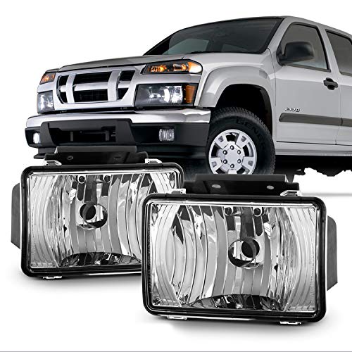 AKKON - Fits 2004-2012 Chevy Colorado GMC Canyon 06-08 Isuzu i-Series Black Bumper Driving Fog Lights Lamp Pair