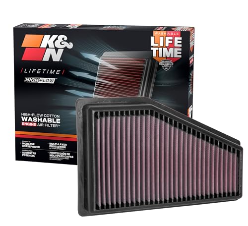 KN Engine Air Filter: Increase Power Towing, Washable, Premium, Replacement Air Filter: Compatible with 2019 Jeep Cherokee, 3.2L V6 and 2.4L L4, 33-5089