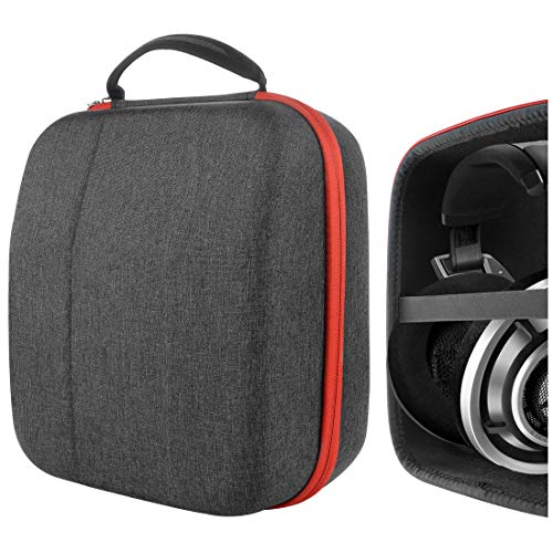 Geekria Shield Headphones Case Compatible with Sennheiser HD820, HD800S, HD800, HD700, HD660S2, HD660S, HD650 Case, Replacement Hard Shell Travel Carrying Bag with Cable Storage Dark Grey