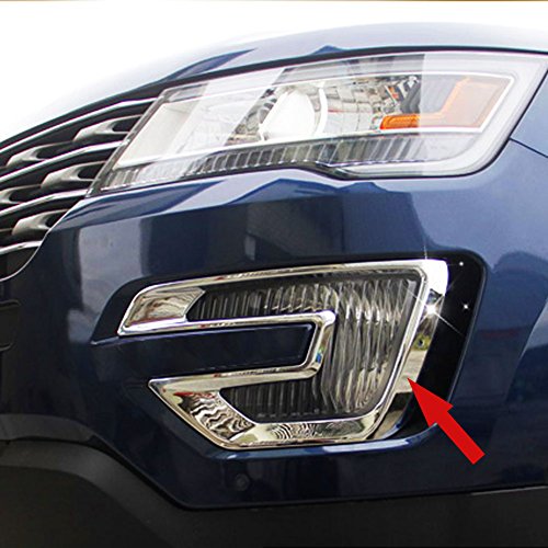 ABS Chrome Car Front Fog Light Lamp Cover Trim Trims Fit For Ford Explorer 2015 2016 2017